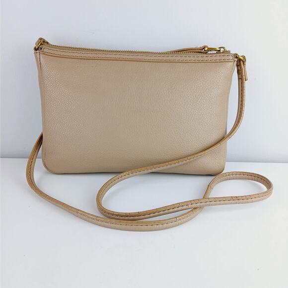 Fossil ZB5430 Erin Beige Small Top Zip Crossbody Purse Gold Hardware - Picture 3 of 8